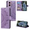 For Motorola Moto E14 4G/G04 4G/G04s 4G/G24 4G Case PU Leather Mandala Pattern Wallet Flip Cover
