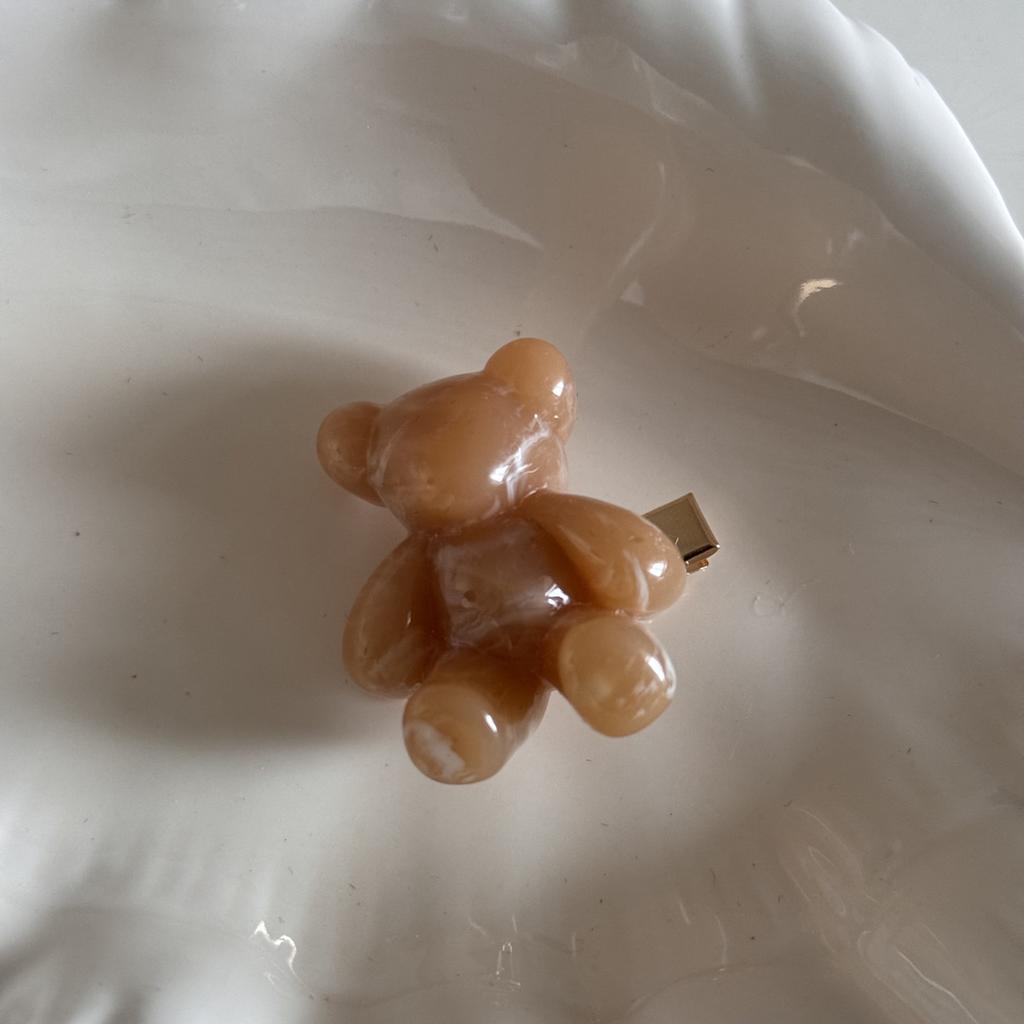 Cute Bear Hair Side Clip Women Girls Sweet Korean Fashion Bangs Hairpin Acrylic Hair Edge Clip Accessories Barrettes Headwear