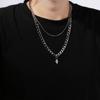 Niche Design Necklace, Men's Trendy Hip-hop Chain Splicing Necklace, Personalized and Cool Style, Double-layer Collarbone Chain