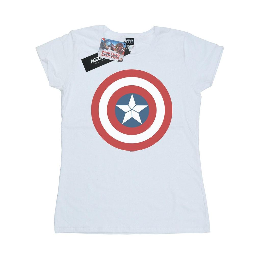 Marvel Womens/Ladies Captain America Civil War Shield Cotton T-Shirt