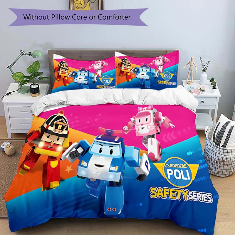 Robotic Safety Heroes Print 3Pcs Bedding Setduvet Cover With 2 Bedropillowcase Home Birthday Gift
