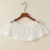 Pure Color Lace Shawl Lace Fake Collar Cape Cross Cloak Hollow Out Shawl  Spring Autumn