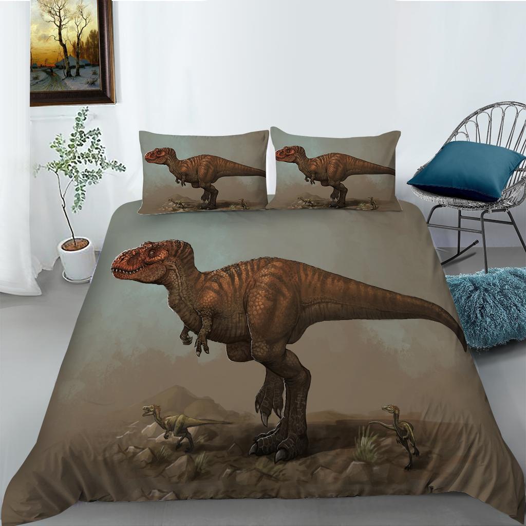 3D мир динозавров постельные принадлежности спальня динозавр пододеяльник наволочка простыня/Твин полноразмерные постельные принадлежности украшения дома