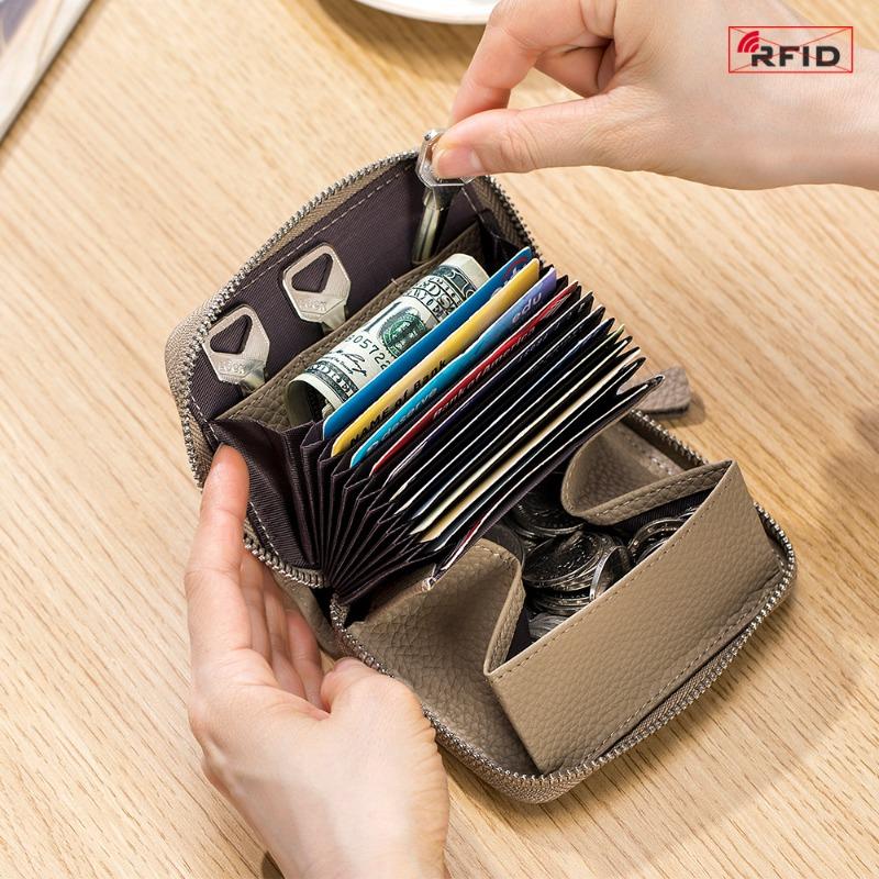 Новый японский стиль RFID анти-кража щетка орган картодержатель сумка для карт большая емкость кожаный держатель для нескольких карт кошелек для мелочи оптом