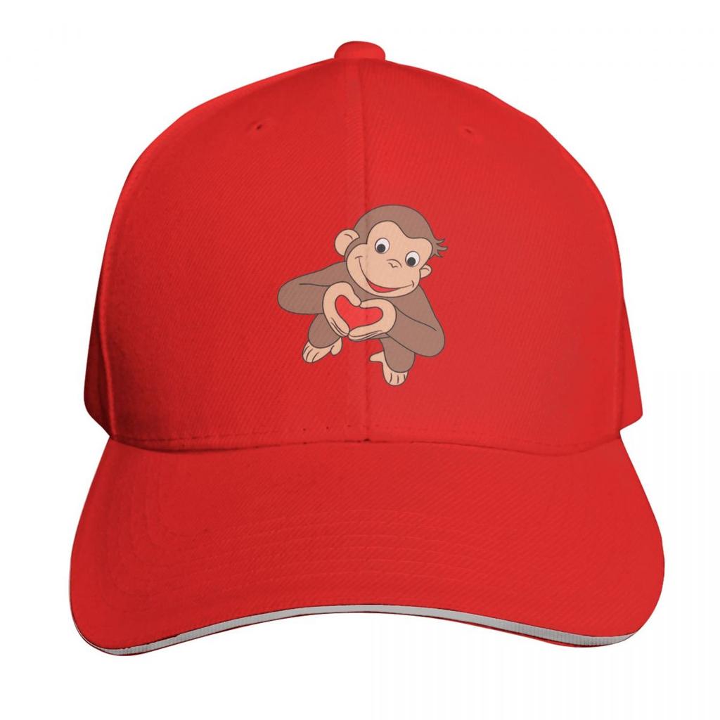 Curious George Is All Heart Cap Fashion Casual Baseball Caps Adjustable Hat Hip Hop Summer Unisex Baseball Hats Polychromatic