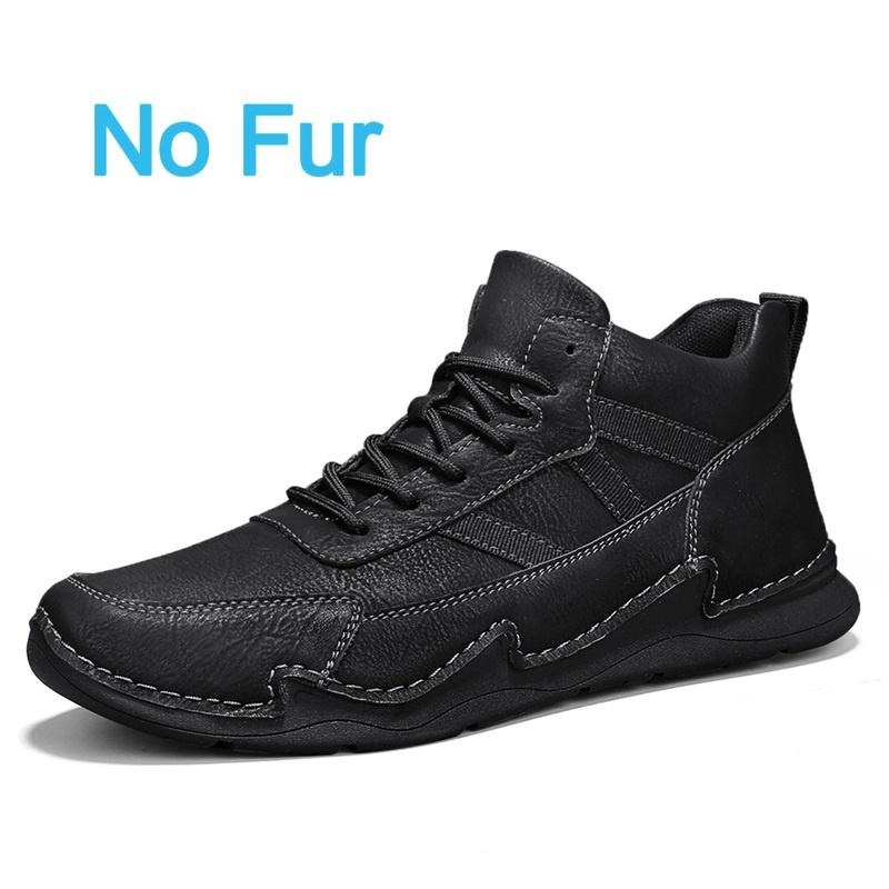 Fashion High Quality Men Casual Leather High Top Ankle Boots Designer Soft Bottom Casual Flats Equestr Botas Short Plush Walking Shoes