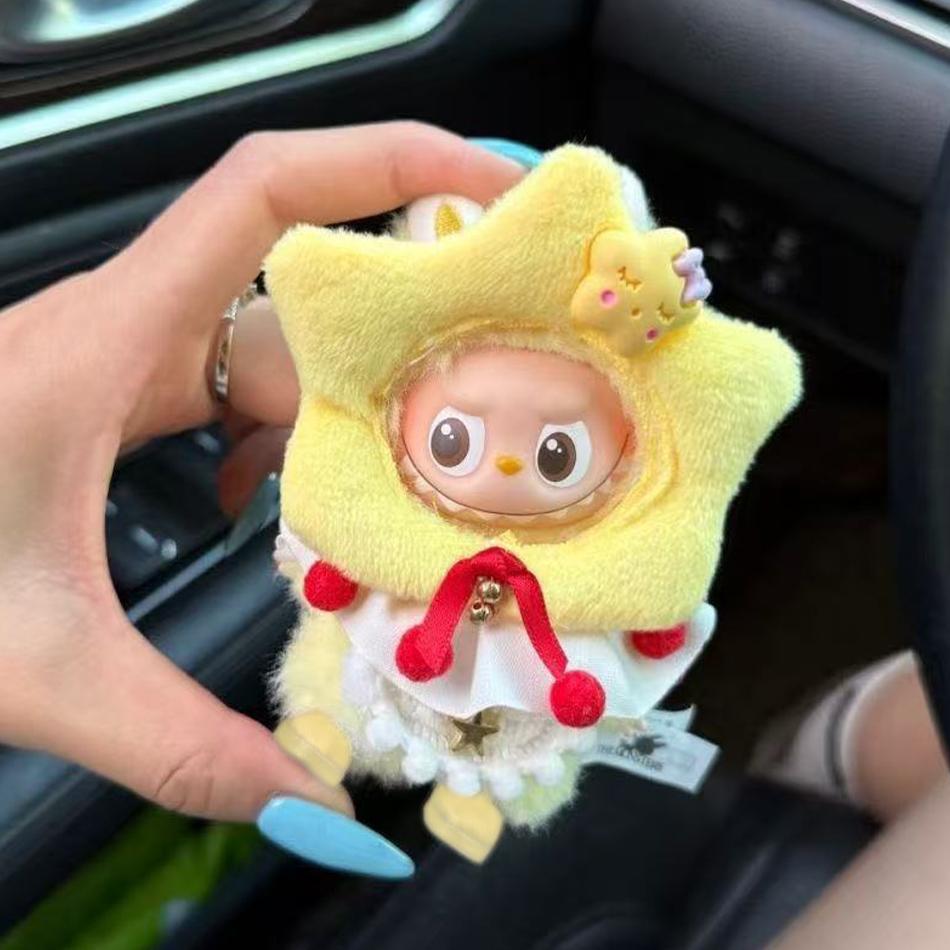 Мини-звезда Рождественская елка Головной убор Одежда для 10 см Labubu The Monsters Булавка для серии Love Для куклы Labubu V4 Аксессуары для одежды