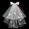 Flower Marry Veil Pearl Wedding Gauze Simple Bride Head Gauze  Women