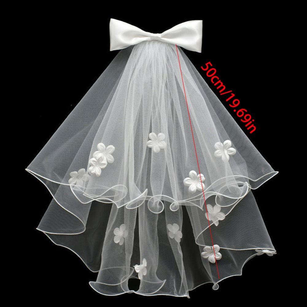 Flower Marry Veil Pearl Wedding Gauze Simple Bride Head Gauze Women