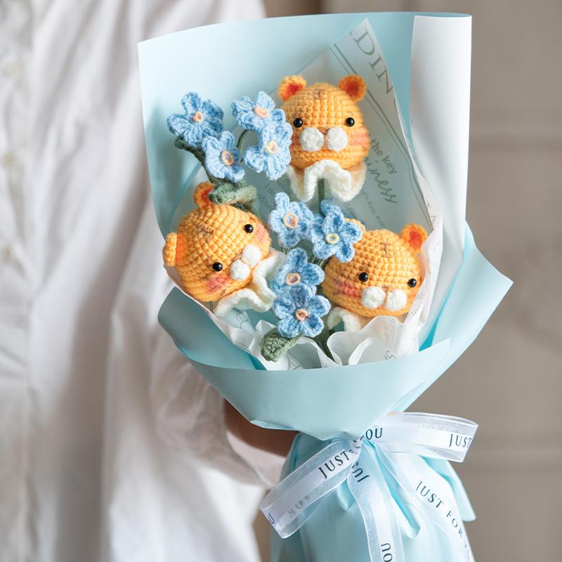 Handmade Wool Flower Bouquet Diy Crochet Material Package Knitting Bouquet Mother's Day Birthday Creative 520 Graduation Gift