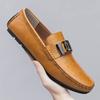 Fashion Genuine Leather Mens Loafers Simple Slip-On Casual Shoes Lightweight Driving Shoes Versatile Moccasins Fashion Man Walking Shoes