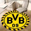 BVB, Дортмунд Коврик под стул Круглый ковер Ковер для офиса, Машинная стирка, Нескользящий, Подходит для гостиных, спален