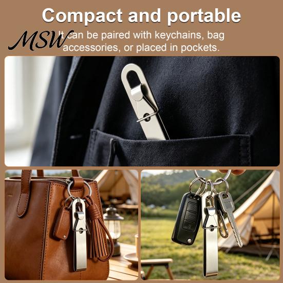 Mini Metal Tweezers 1/2/3Pcs Precision Keychain Tweezers, Stainless Steel EDC with Fine Point Keyring Clip, for Outdoor Camping Fishing Home Daily Use