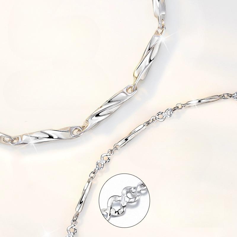 Браслет для пары из стерлингового серебра S925 пробы, легкий роскошный браслет в стиле меньшинства