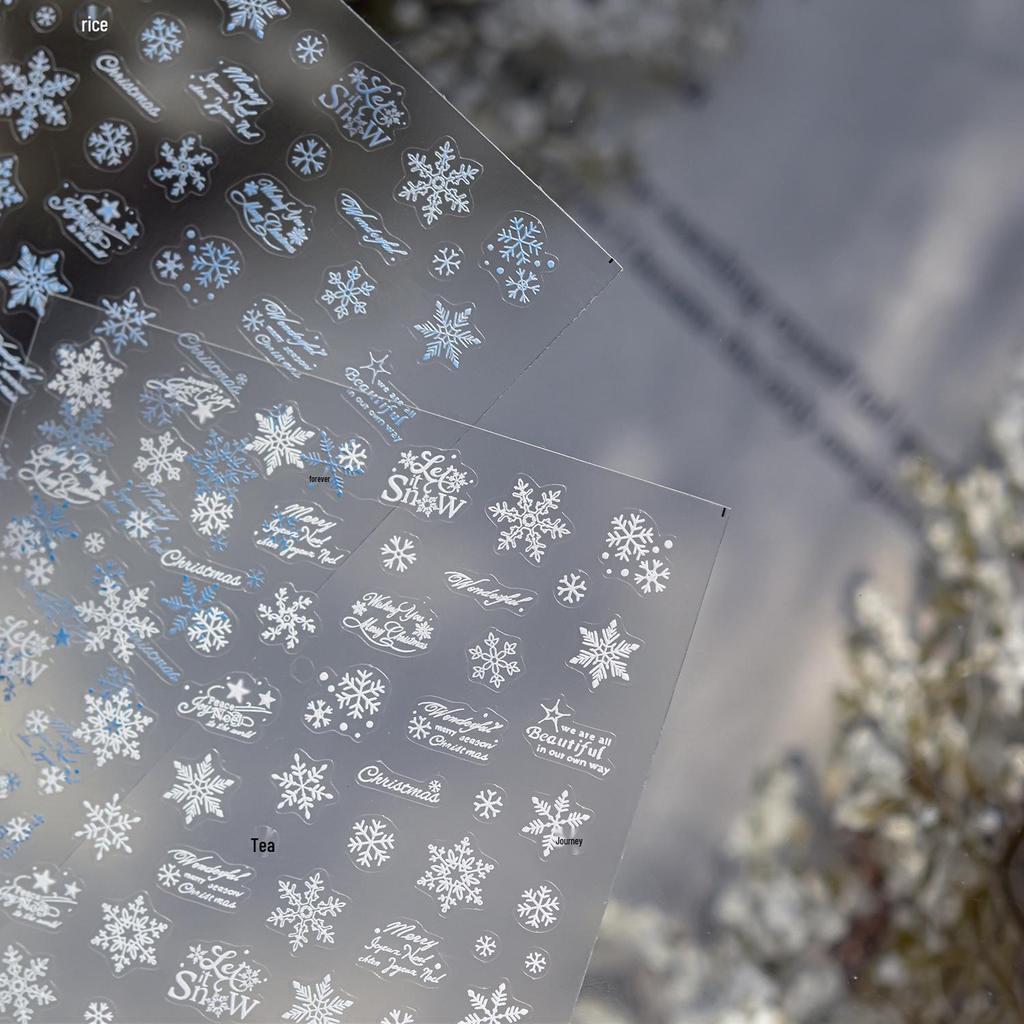 Tomoni Winter Nail Stickers for Kids: Thin, Tough, Exquisite Snowflake and Starlight Designs