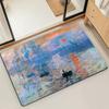 Коврик для двери, коврик для ванной, коврик для пола Lotus M-Monet, масляная живопись, микрофибра, декоративный, универсальный, фланелевый, быстросохнущий, впитывающий, нескользящая подошва