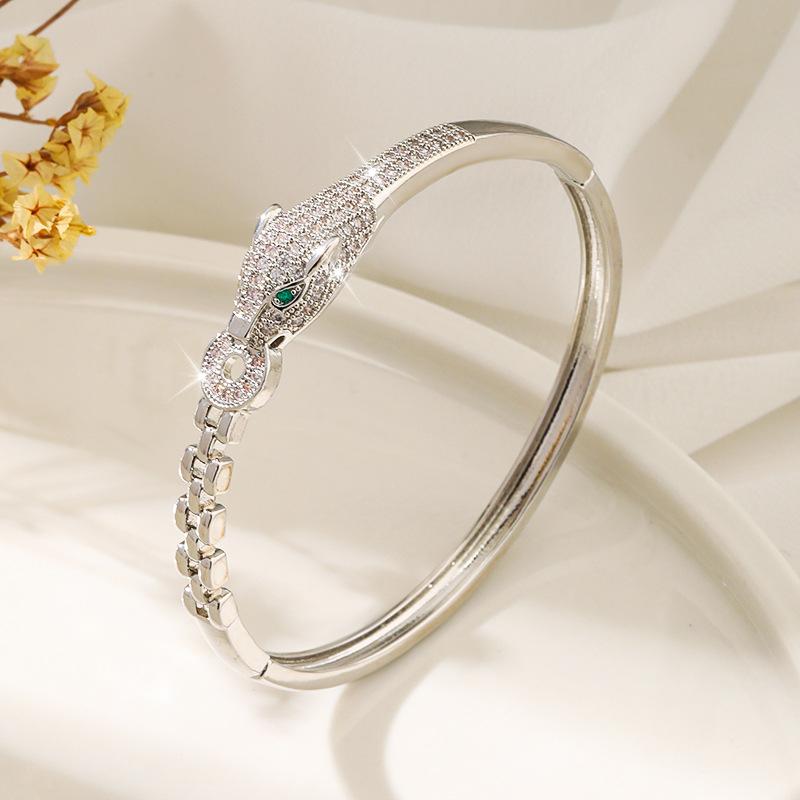 Высококачественный Браслет из Меди с Натуральным Леопардом, Стильный Универсальный Браслет