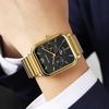 Модные водонепроницаемые наручные часы с отображением времени, деловые часы с кварцевым механизмом для мужчин и женщин, часы для платья, квадратный циферблат
