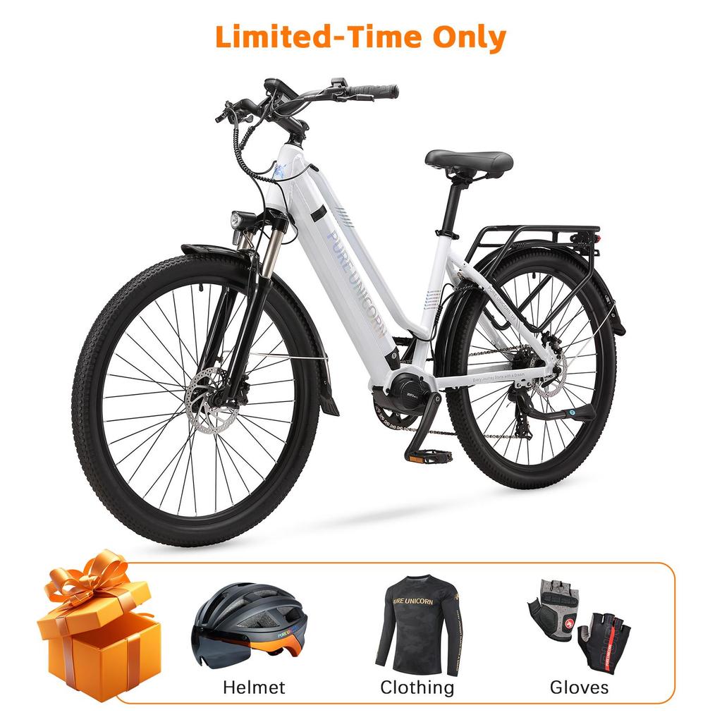 Внедорожный взрослый электровелосипед PURE UNICORN U8 27,5 дюймов, горные шины, внедорожный электровелосипед, двигатель 500 Вт, аккумулятор 48 В 14 Ач, электровелосипед