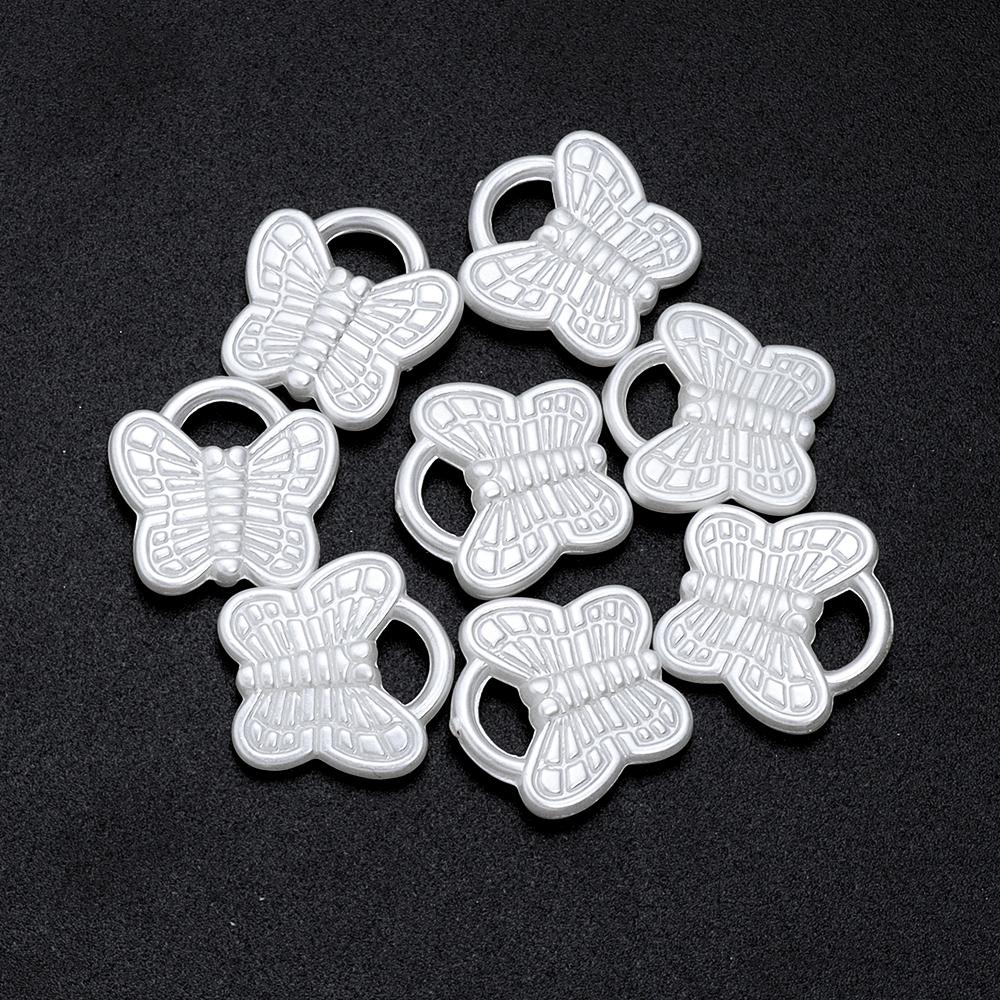 Imitation Pearl White Beads Bow Heart Mini Bear Loose Acrylic Beads For DIY Handmade Earrings Necklace Pendant Accessories