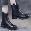 2024 Best-selling Spring and Autumn Zipper Soft Sole Casual Flat Soft Leather Retro Style Ankle Boots Womens Shoes