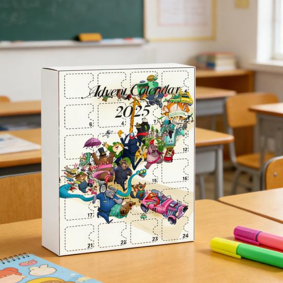 Адвент-календарь 24-дневный праздничный обратный отсчет с 24 акриловыми мультяшными фигурками животных, подарки на тему аниме для детей, взрослых, фанатов