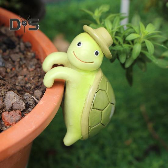 Статуэтка черепахи из смолы, кашпо, вешалка для кашпо, подвесная статуэтка черепахи, мини-скульптура черепахи для цветочных горшков, декор краев