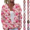 Women's Casual Fashion Printed Long Sleeve Top Cardigan Button Jacket