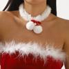 Hairball Christmas Plush Choker Christmas Tree Xmas Clavicle Chain  Jewelry Accessories