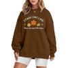 Womens Round Neck Sweatshirt Leaf Print Casual Long Sleeve Pullover Fall Winter