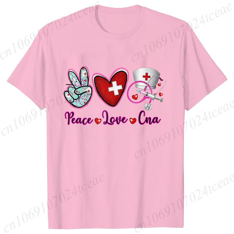 New Women T Shirt Pullover Oversize Valentines Day Love Nurse Print T-Shirt Casual Short Sleeve Women T-Shirt Nurse Tees Gifts