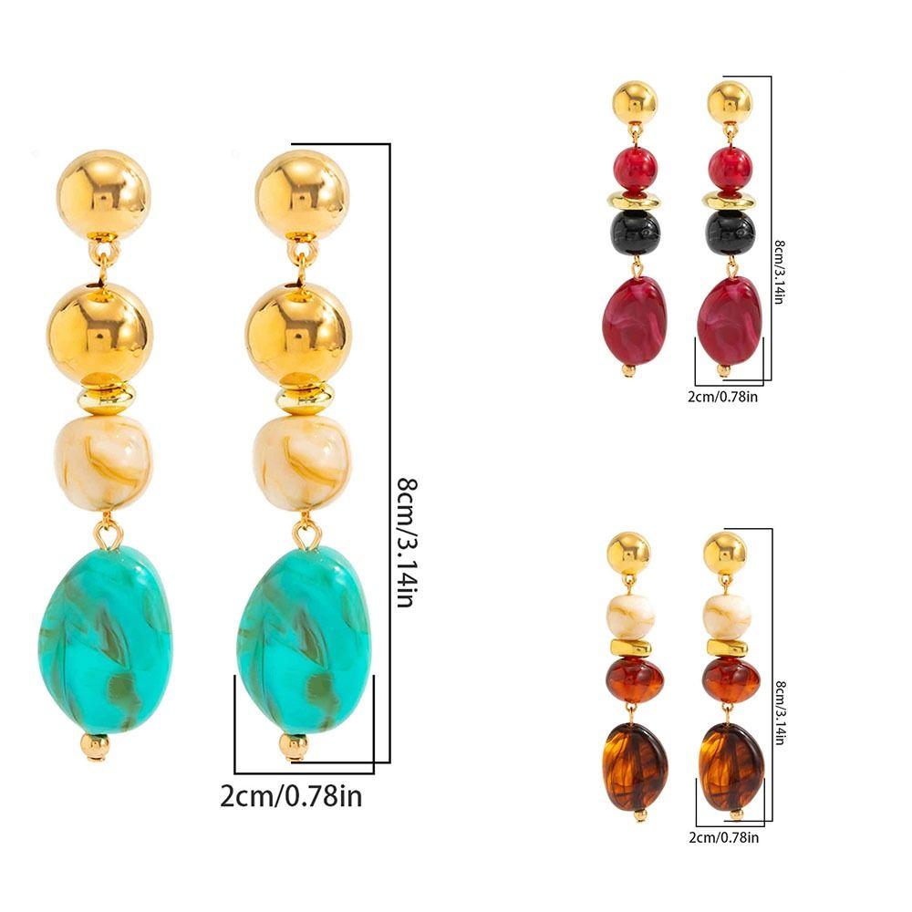 Retro Luxury CCB Pendant Dangle Earrings Irregular Design Drop Ear Jewelry Daily Wear