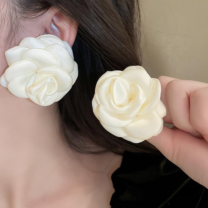 Серьги с розовыми цветами в форме сердца и кошачьим глазом, модные серьги, высококачественные серьги