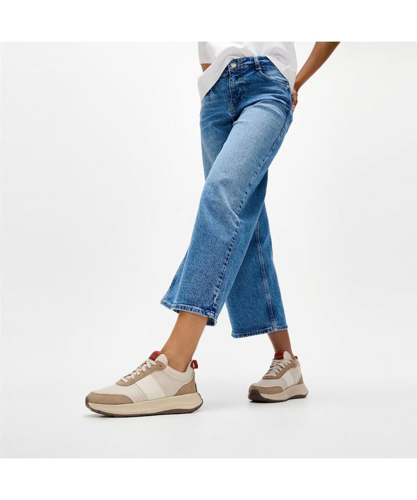 Fitflop [F-Mode] Women'S Leather/Suede Platform Sneakers - Paris Beige/Terracotta (Ft59K2N19A)