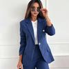 Women Suit Coat Lapel Long Sleeve Flap Pockets Suit Jacket Solid Color Single Button Office Lady Outwear