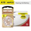 Hearing Aids Battery A10 10A ZA10 10 S10 PR48 RAYOVAC PEAK Zinc Air 10/A10 Air Device Batteries For Sound Amplifier 60 PCS