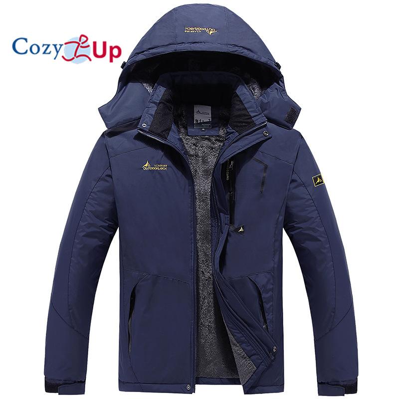 Cozy Up Men's Hooded Oversized Plush and Thick Windproof and Rainproof Warm Jacket