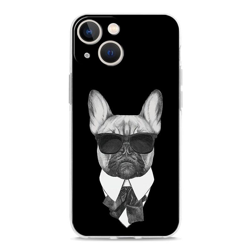 Чехол для телефона iPhone 17 Air Cases iPhone 16 15 12 13 14 Pro Max SE 7 8 Plus iPhone11 Прозрачный Мягкий Чехол Французский Бульдог Собака Питомец