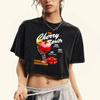 Женские футболки с принтами Cherry Sprits, стиранные, в стиле хип-хоп, летние, повседневные, с круглым вырезом, с коротким рукавом