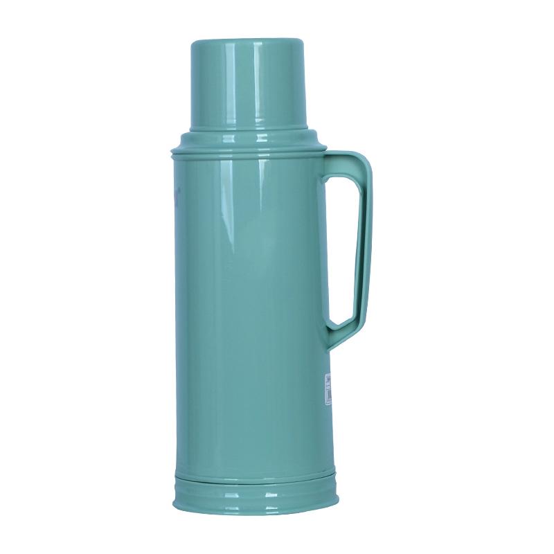 2L Vintage Thermos Flask with Leather Insulation for Dorm/Home - Small, Plastic Shell for Boiling Water