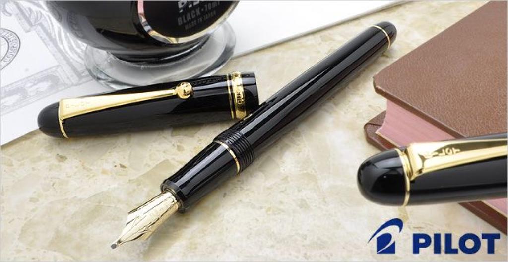 Pilot Custom 74 Fountain Pen Black Music (MS) Nib FKKN-14SR-BMS with Converter