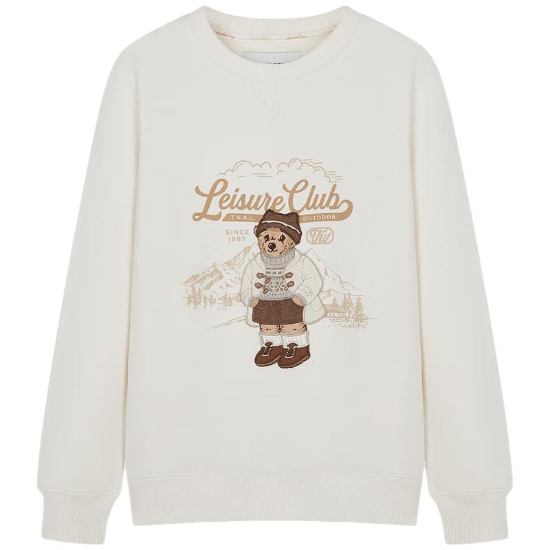 Teenie Weenie Women's Bear Embroidered Round Neck Sweatshirt