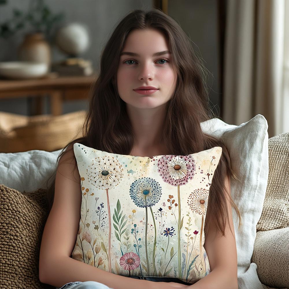 Наволочки с цветочным принтом «Одуванчик»: Добавьте прикосновение природы в свой дом Чехол на подушку для дивана Домашнее украшение комнаты