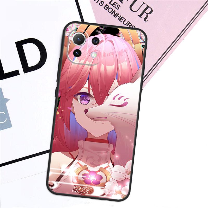 Чехол Genshin Impact Yae Miko для Xiaomi 17 Pro Max 14 15 Ultra 13T 14T 15T Pro POCO F8 F7 F5 F6 X5 X6 X7 Pro