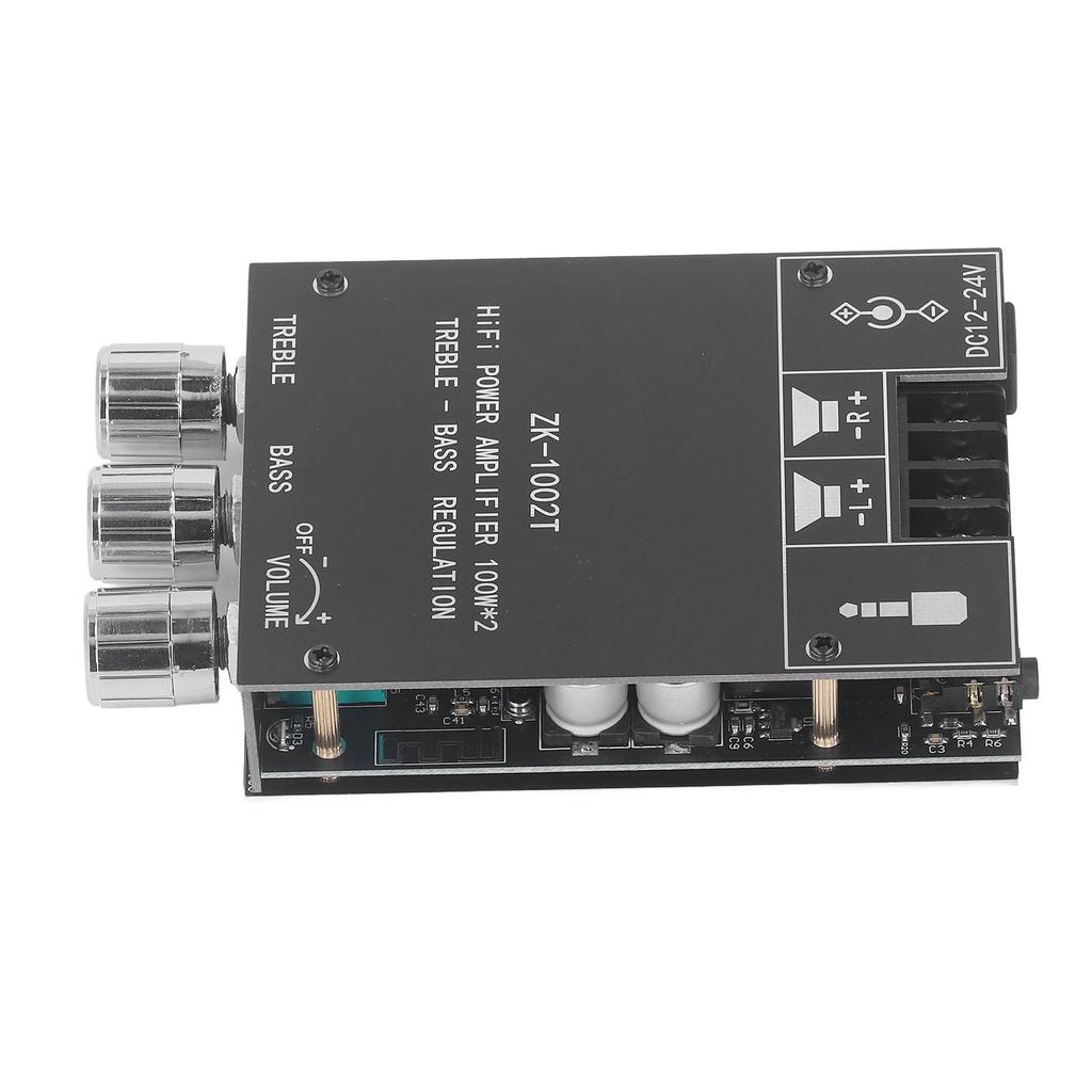 Плата усилителя мощности звука 100 Вт Bluetooth 5.0 двухканальная плата стерео аудиоресивера DC12‑24 В