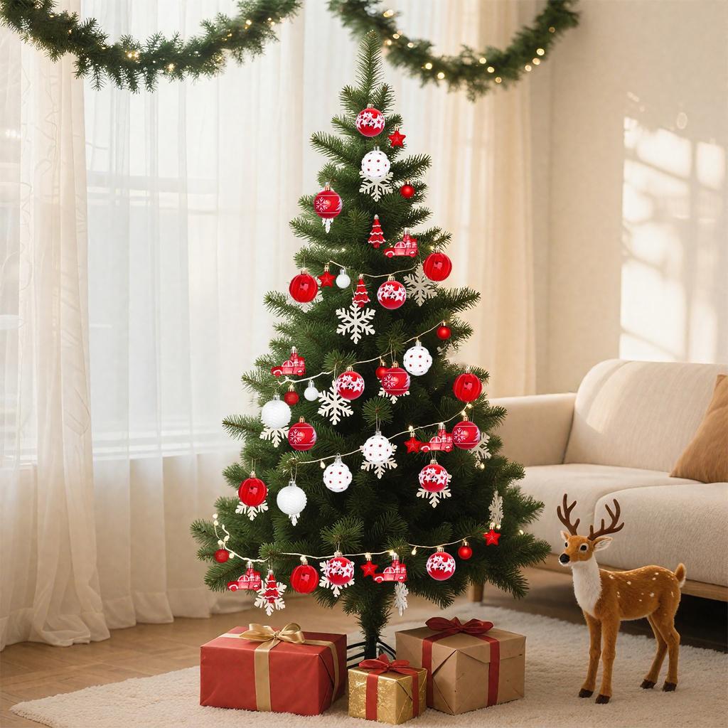 42pcs Christmas Decoration Supplies Painted Christmas Ball Set Christmas Tree Ornaments