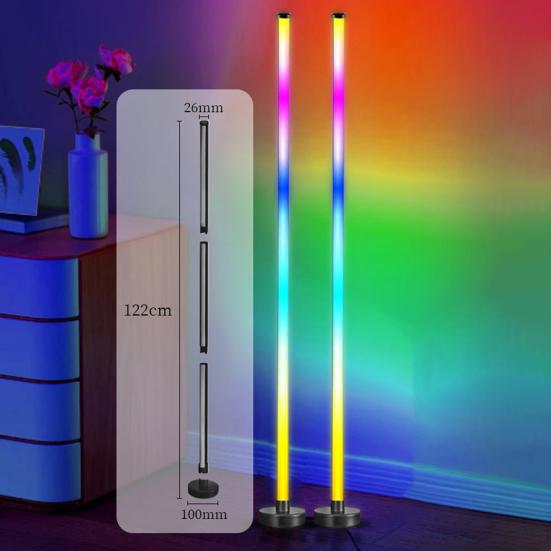 Умный угловой напольный светильник RGB с дистанционным управлением, высокая яркость, защита глаз, не вызывающая раздражения, регулируемый напольный светильник RGB с синхронизацией музыки