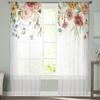 Весенний цветок розы современные тюлевые шторы для гостиной, спальни, дома, кухни, окна, прозрачные шторы