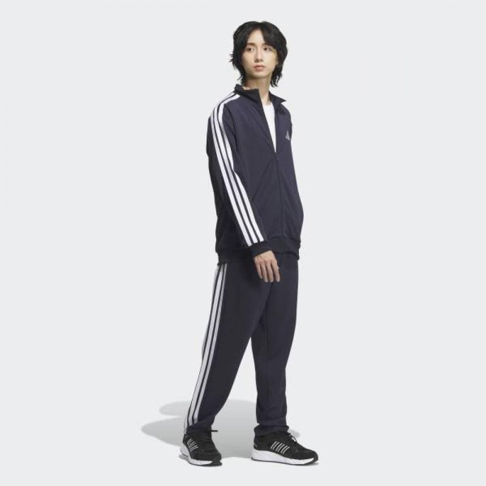 Adidas Unisex 3s Regular Fit Double Knit Open Hem Track Pants