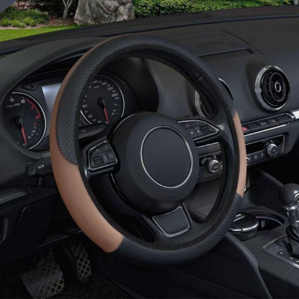 PU Leather Steering Wheel Cover Anti Slip Steering Cover Car Interior Decoration